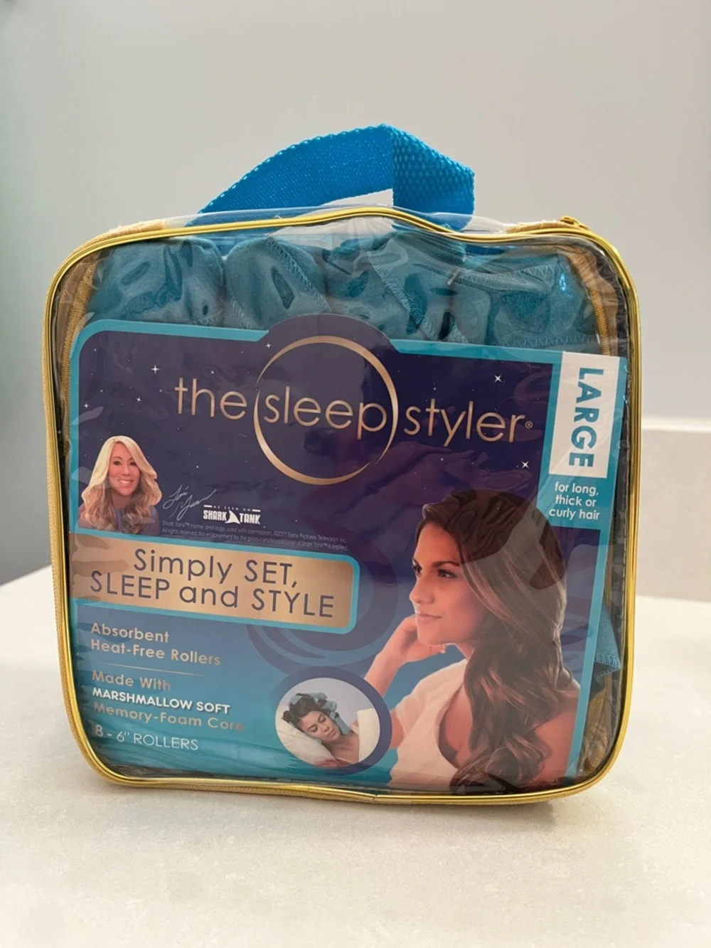 The Sleep Styler Large Heat-Free Rollers in Teal – Overnight Voluminous Curls